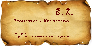 Braunstein Krisztina névjegykártya